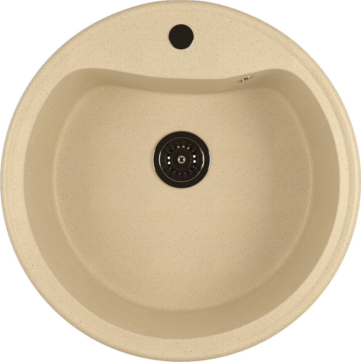 Мойка кухонная Mixline ML-GM09 (328) бежевая матовая, круглая, 49x49 см ...