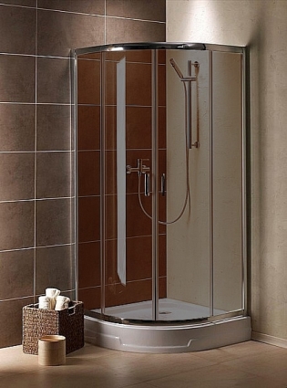 Душевой уголок Radaway Premium Plus A 80x190 коричневое стекло четверть круга, двери раздвижные