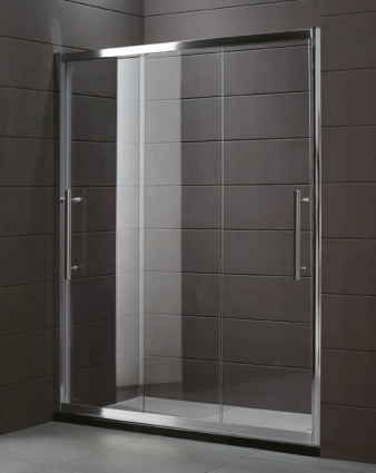 Душевая дверь в нишу Cezares Trio BF22 100 C Cr раздвижная, стекло прозрачное