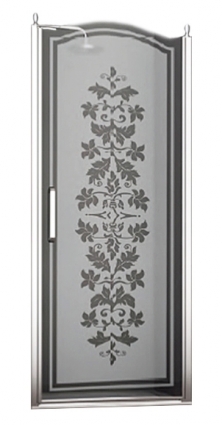 Душевая дверь в нишу Sturm Schick 80 см decor chrome (L) распашная, стекло матовое