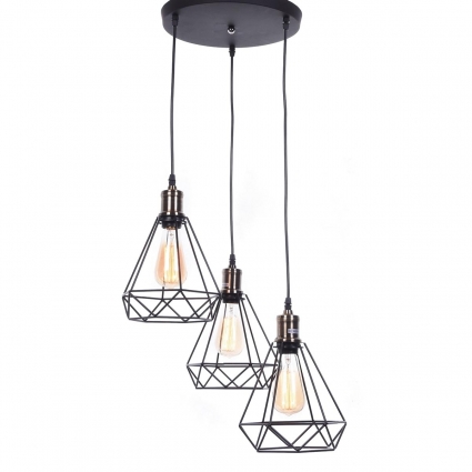 Подвесная люстра Lumina Deco Cobi LDP 11609-3 BK мощность 180 Вт