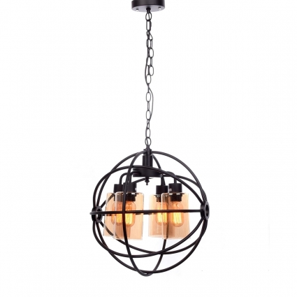 Подвесная люстра Lumina Deco Stradi LDP 11509-4 BK мощность 240 Вт