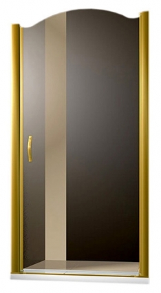 Душевая дверь в нишу Sturm Schick 90 см gold (L) распашная, стекло прозрачное