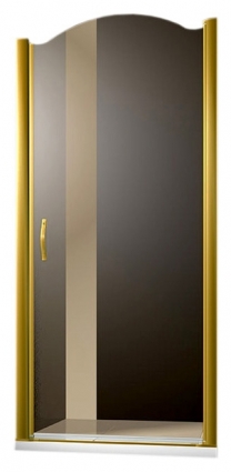 Душевая дверь в нишу Sturm Schick 80 см gold (L) распашная, стекло прозрачное
