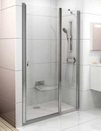 Душевая дверь в нишу Ravak Chrome CSD2-110 Transparent профиль блестящий распашная, стекло прозрачное