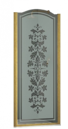Душевая дверь в нишу Sturm Schick 90 см decor gold (R) распашная, стекло матовое