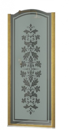 Душевая дверь в нишу Sturm Schick 90 см decor gold (L) распашная, стекло матовое