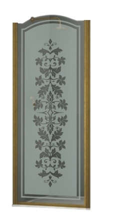 Душевая дверь в нишу Sturm Schick 90 см decor bronze (L) распашная, стекло матовое