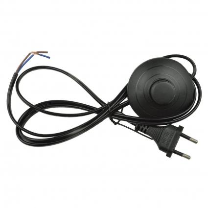 Шнур сетевой с вилкой и выключателем (UL-00004435) Uniel UCX-C20/02A-170 Black, мощность 500 Вт