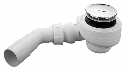 Сифон для поддона Radaway Turboflow  белый, хром, выпуск с уклоном