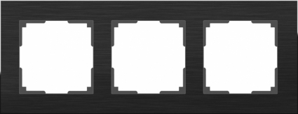 Werkel Рамка Aluminium на 3 поста алюминий черный WL11-Frame-03 4690389110467 в современном стиле, цвет черный