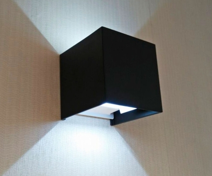 Уличный настенный светодиодный светильник Kink Light Куб 08585,19(4000K), в современном стиле, цвет черный