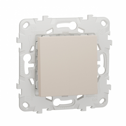 Переключатель двухклавишный Schneider Electric Unica New NU521344 цвет бежевый