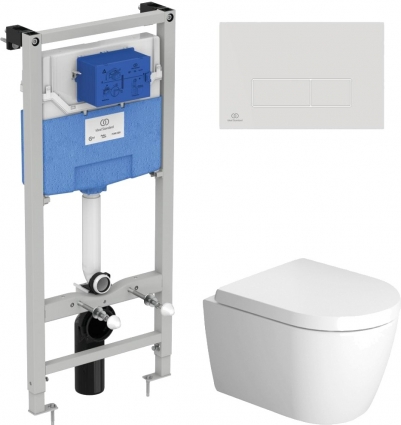 Комплект Унитаз подвесной Duravit ME by Starck 2530090000 + Крышка-сиденье Duravit ME by Starck 0020190000 с микролифтом, петли хром + Сис