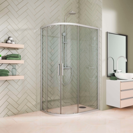 Душевой уголок Kubele DE018RBG-CLN-MT-120х85х200 прямоугольный-асимметричный, двери раздвижные