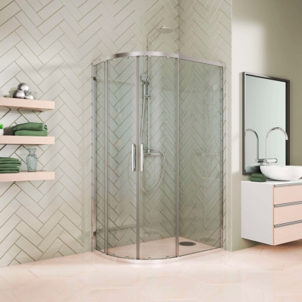 Душевой уголок Kubele DE018RBG-CLN-CH-115х80х200 прямоугольный-асимметричный, двери раздвижные