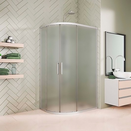 Душевой уголок Kubele DE018RBG-MAT-MT-100х80х200 прямоугольный-асимметричный, двери раздвижные