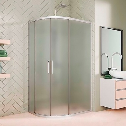 Душевой уголок Kubele DE018RBG-MAT-MT-120х90х200 прямоугольный-асимметричный, двери раздвижные