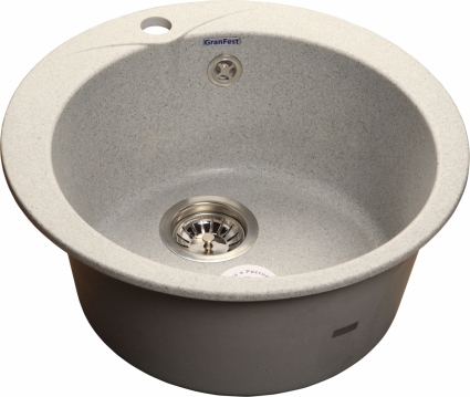 Мойка кухонная GranFest Rondo GF-R480 серая круглая, 48x48 см