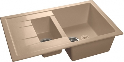 Мойка кухонная GranFest Quadro GF-Q775KL топаз глянцевая, прямоугольная, 77.1x49.7 см