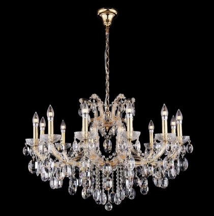 Подвесная люстра Crystal Lux Hollywood SP12 Gold в классическом стиле, цвет прозрачный