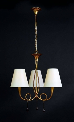 Подвесная люстра Mantra Paola Painted Gold 3542 в стиле арт-деко, цвет белый