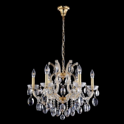 Подвесная люстра Crystal Lux Hollywood SP6 Gold в классическом стиле, цвет прозрачный