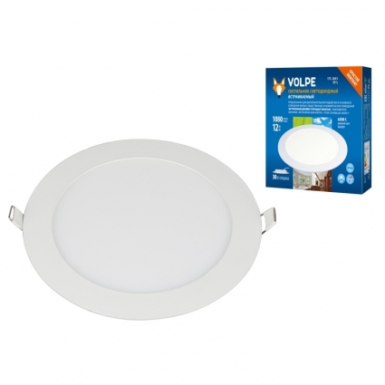 Встраиваемый светодиодный светильник (UL-00004663) Volpe ULM-Q236 12W/6500K WHITE цвет белый