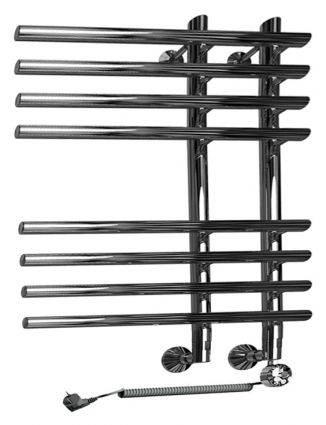 Полотенцесушитель электрический Двин L primo electro 80/15/55 1"-3/4"-1/2" хром, лесенка, 8 секций