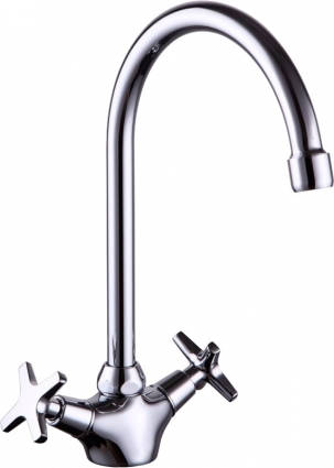 Смеситель Kaiser Crystal 28133 для кухонной мойки двухвентильный, хром