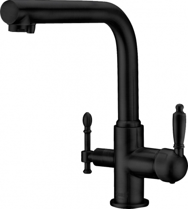 Смеситель Zorg Sanitary ZR 313 YF-33 BLACK для кухонной мойки однорычажный, черный