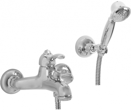 Смеситель Migliore Lem Swarovski ML.LEM-1902K.CR для ванны с душем, хром, однорычажный, длина излива 16.5 см