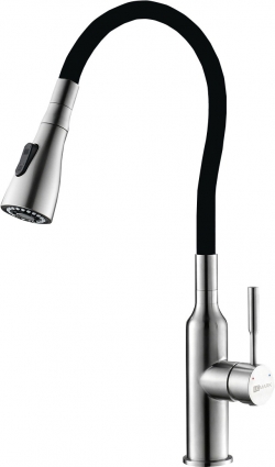 Смеситель Lemark Expert LM5082S-Black для кухонной мойки однорычажный, высота излива 24.2 см