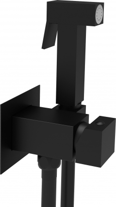 Гигиенический душ Paffoni Tweet Square ZDUP112NO со смесителем, С ВНУТРЕННЕЙ ЧАСТЬЮ, цвет черный