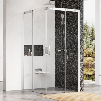 Душевой уголок Ravak MSRV4 100х100 Transparent, профиль хром, квадратный, двери раздвижные