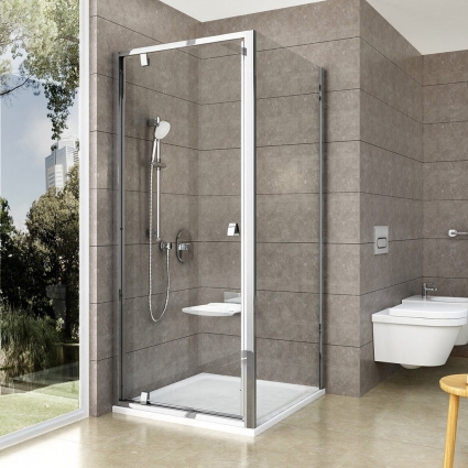Душевой уголок Ravak PDOP1 90х80, Transparent, профиль хром, квадратный, двери распашные