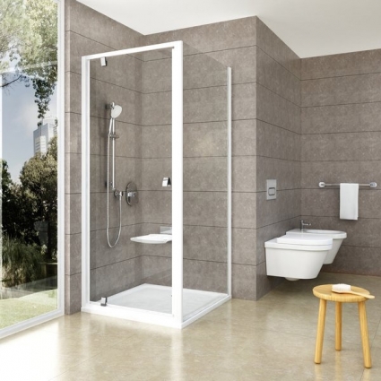 Душевой уголок Ravak PDOP1 90х100, Transparent, профиль белый, квадратный, двери распашные