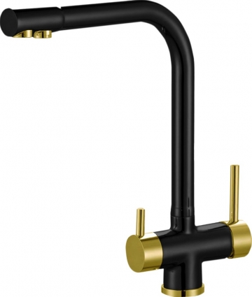 Смеситель Zorg Sanitary ZR 348 YF BLACK BRONZE для кухонной мойки однорычажный, высота излива 32.3 см