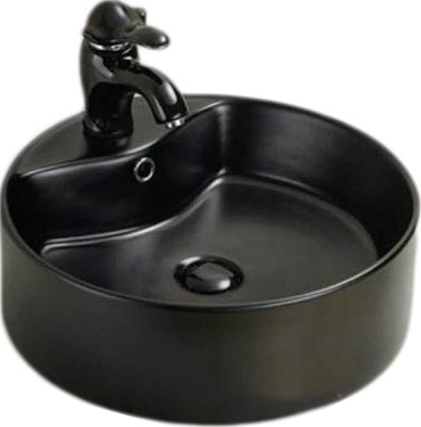 Рукомойник SantiLine SL-1069MB круглая, цвет черный, на столешницу