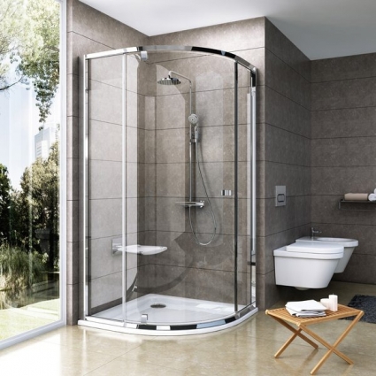 Душевой уголок Ravak PSKK3-90 Transparent, профиль хром, четверть круга, двери распашные