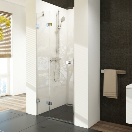 Душевая дверь в нишу Ravak BSD2-90 L Transparent, профиль хром, распашная, стекло прозрачное