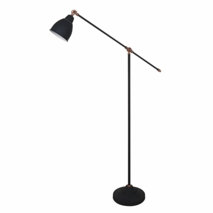 Торшер Arte Lamp Braccio A2054PN-1BK в стиле лофт, цвет черный, мощность 60 Вт