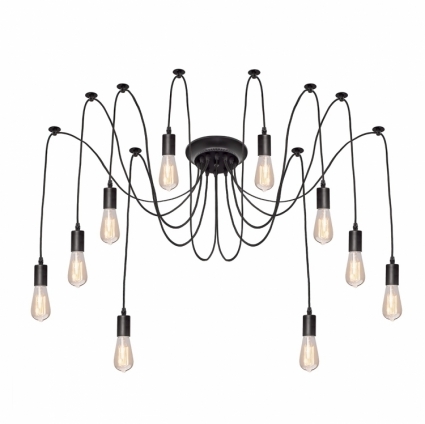 Подвесная люстра Loft IT Loft1162/10 в стиле лофт, цвет черный, мощность 400 Вт