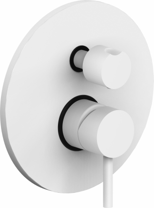 Смеситель Paffoni Light LIG019BO с внутренней частью для ванны с душем, белый, однорычажный