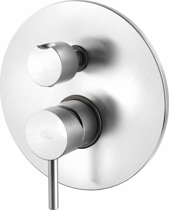 Смеситель Paffoni Light LIG018ST с внутренней частью для ванны с душем, сталь, однорычажный