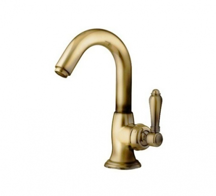 Смеситель Nicolazzi Cinquanta 3454BZ75C для раковины, с д/к, бронза, однорычажный, длина излива 13.2 см