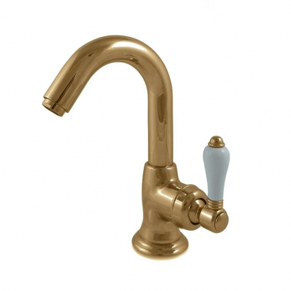 Смеситель Nicolazzi Cinquanta 3454BZ76C для раковины, с д/к, бронза, однорычажный, длина излива 13.2 см