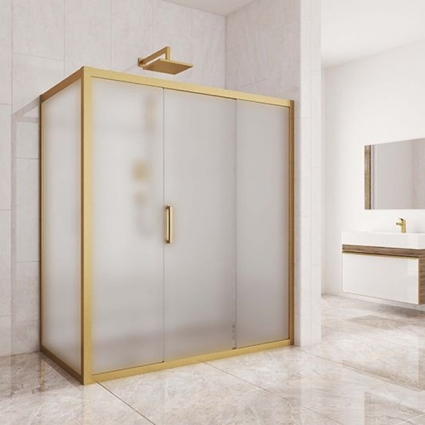 Душевой уголок Kubele DE019R3-MAT-BR 140х100 см, профиль бронза, прямоугольный, двери раздвижные