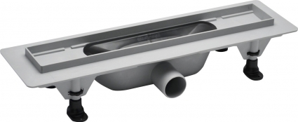 Душевой лоток Plastbrno DESIGN 5 SZE5391 с решеткой и опорами, в пол около стены, выпуск боковой