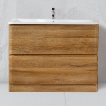 Тумба с раковиной BelBagno Albano 100 напольная, rovere rustico, с ящиками, с доводчиками